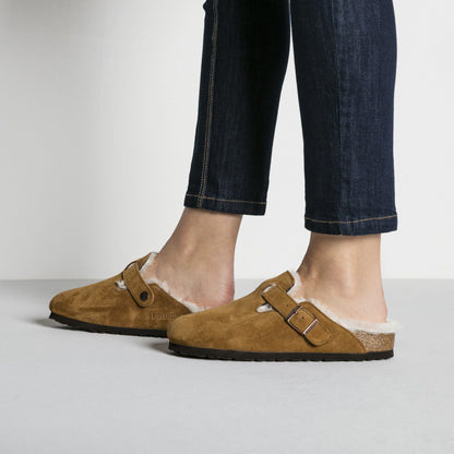 Boston Shearling Suede Leather in Color Mink | Birkenstock