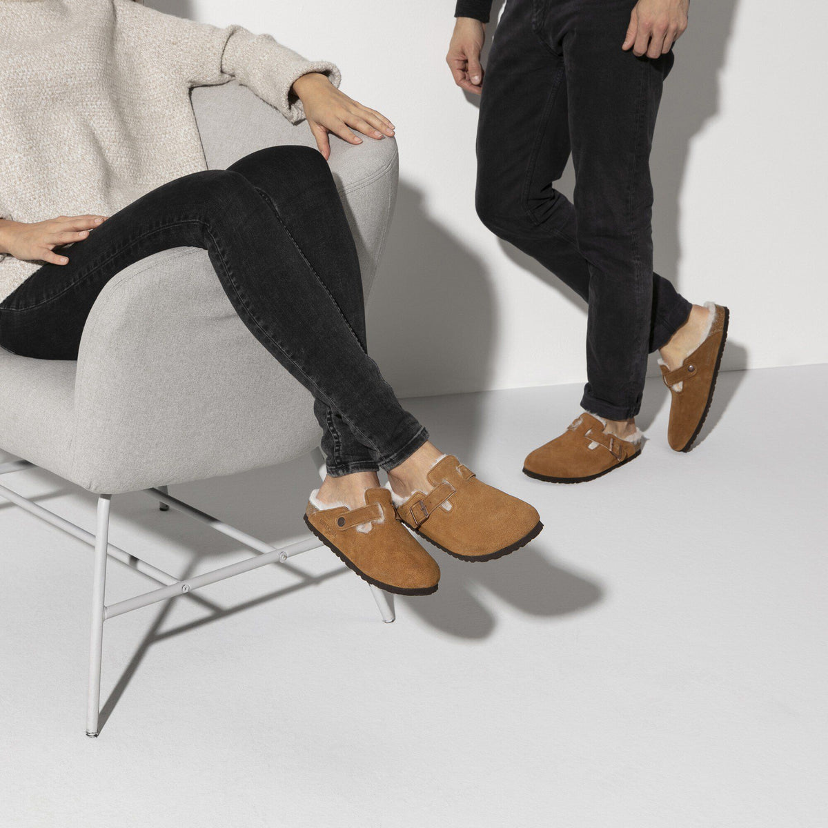 Boston Shearling Suede Leather in Color Mink | Birkenstock