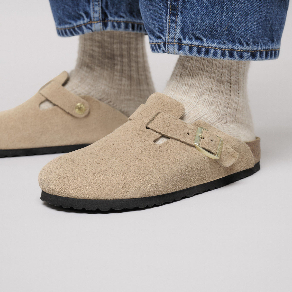Boston Suede Leather in Color Sandcastle | Birkenstock