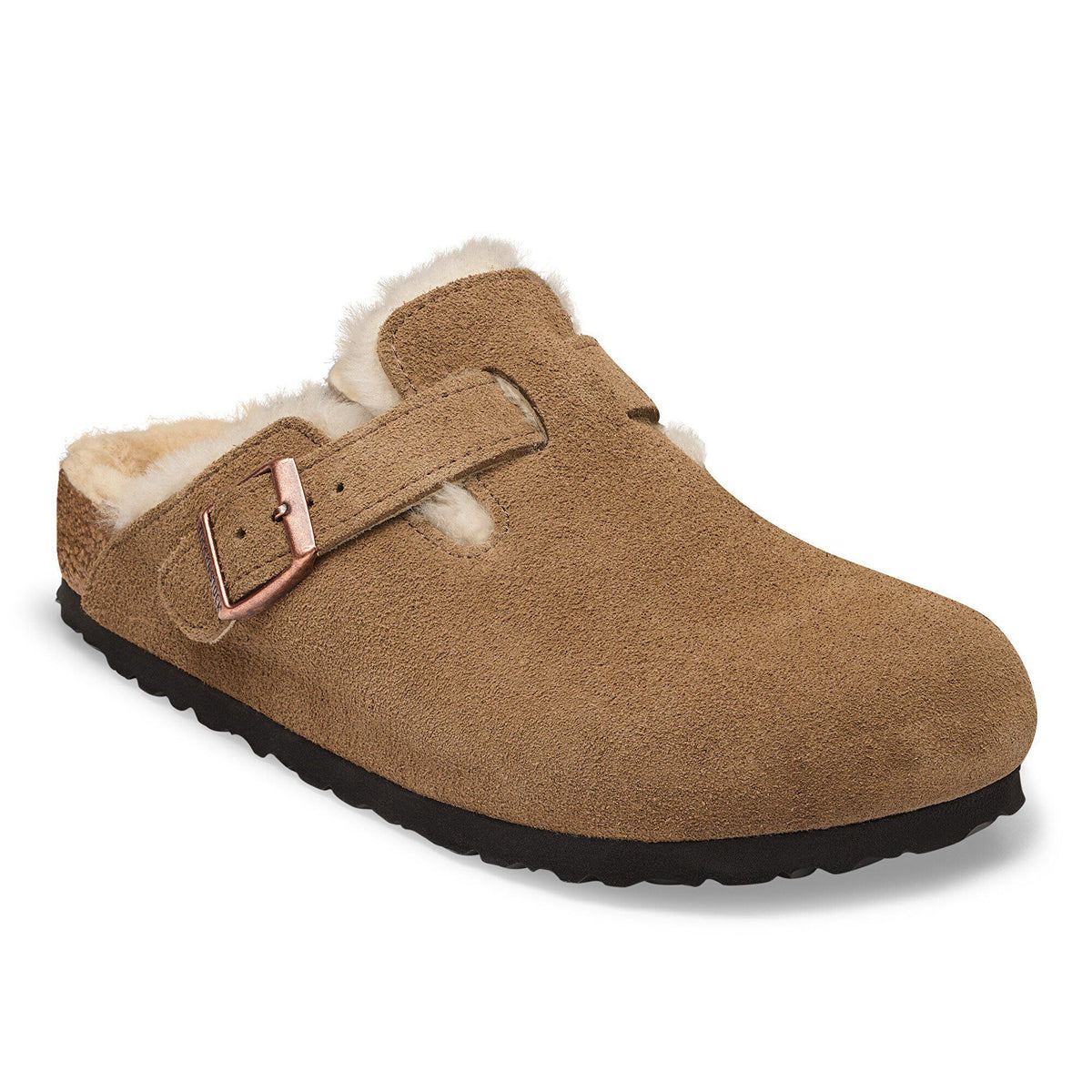 Boston Shearling Suede Leather in Color Dark Tea | Birkenstock