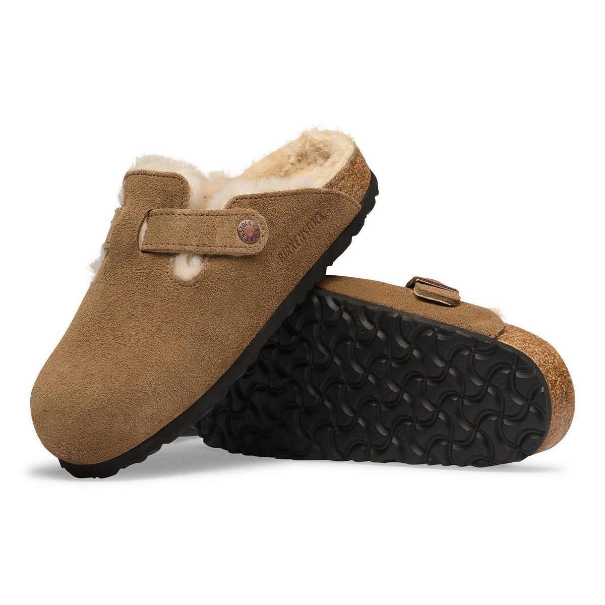 Boston Shearling Suede Leather in Color Dark Tea | Birkenstock