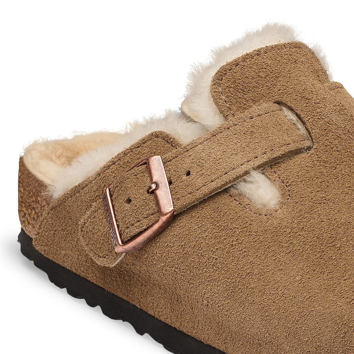 Boston Shearling Suede Leather in Color Dark Tea | Birkenstock