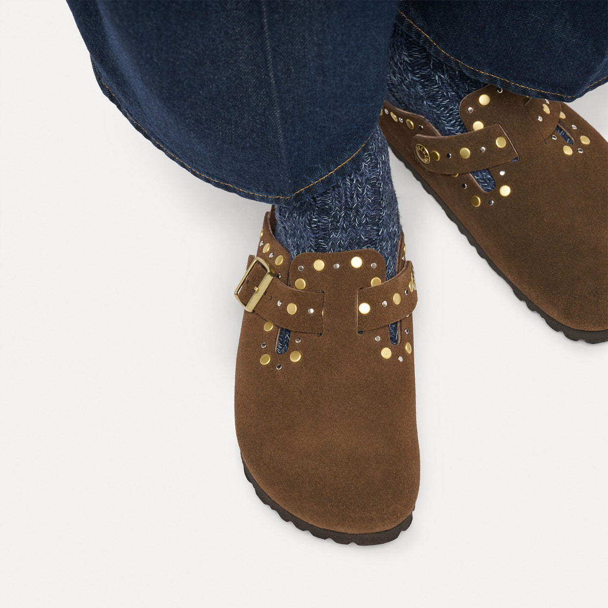 Boston Rivets Suede Leather in Color Carafe Tonal | Birkenstock