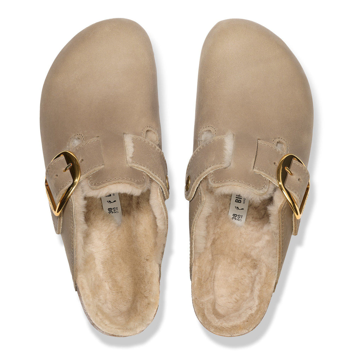 Boston Big Buckle Shearling Oiled Leather in Color Tobacco Brown | Birkenstock