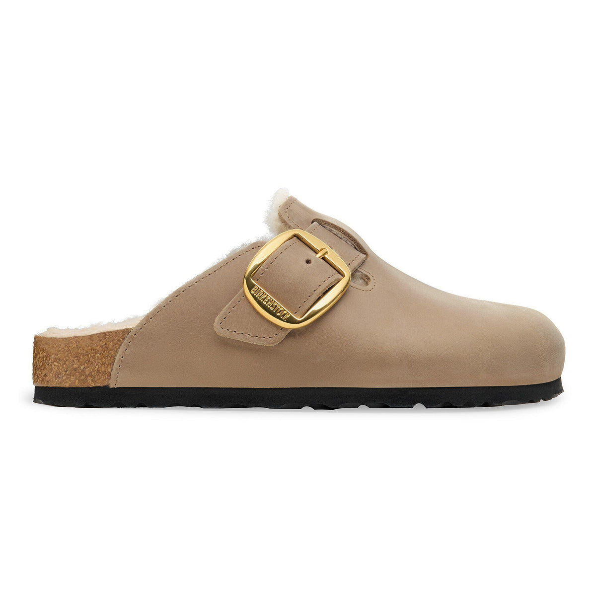 Boston Big Buckle Shearling Oiled Leather in Color Tobacco Brown | Birkenstock