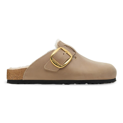 Boston Big Buckle Shearling Oiled Leather in Color Tobacco Brown | Birkenstock