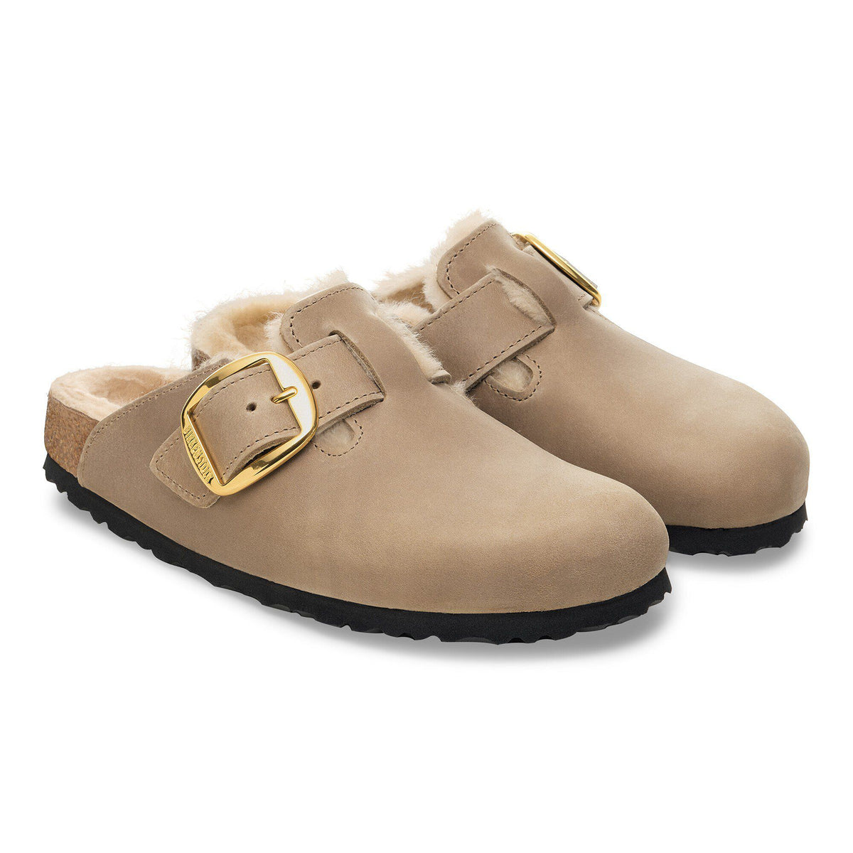 Boston Big Buckle Shearling Oiled Leather in Color Tobacco Brown | Birkenstock