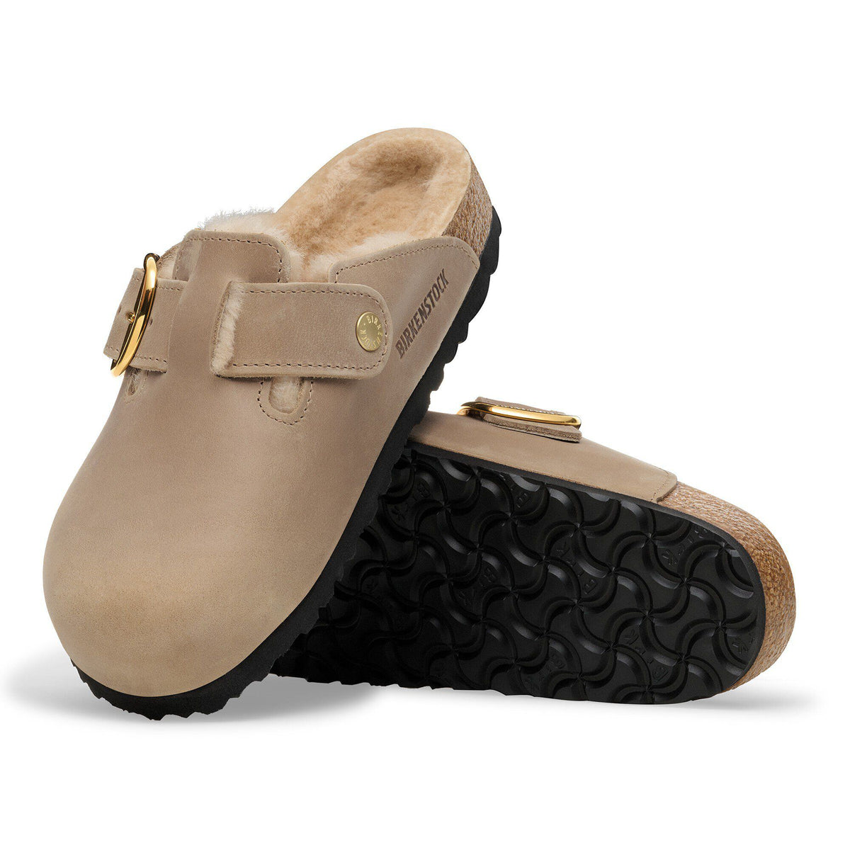 Boston Big Buckle Shearling Oiled Leather in Color Tobacco Brown | Birkenstock