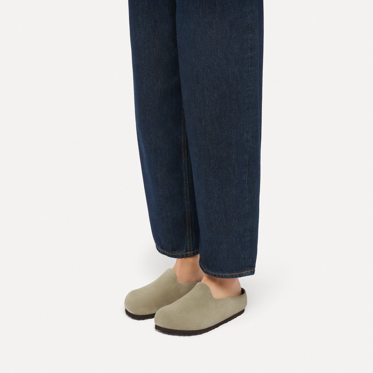 Amsterdam Wrapped Suede Leather in Color Taupe | Birkenstock