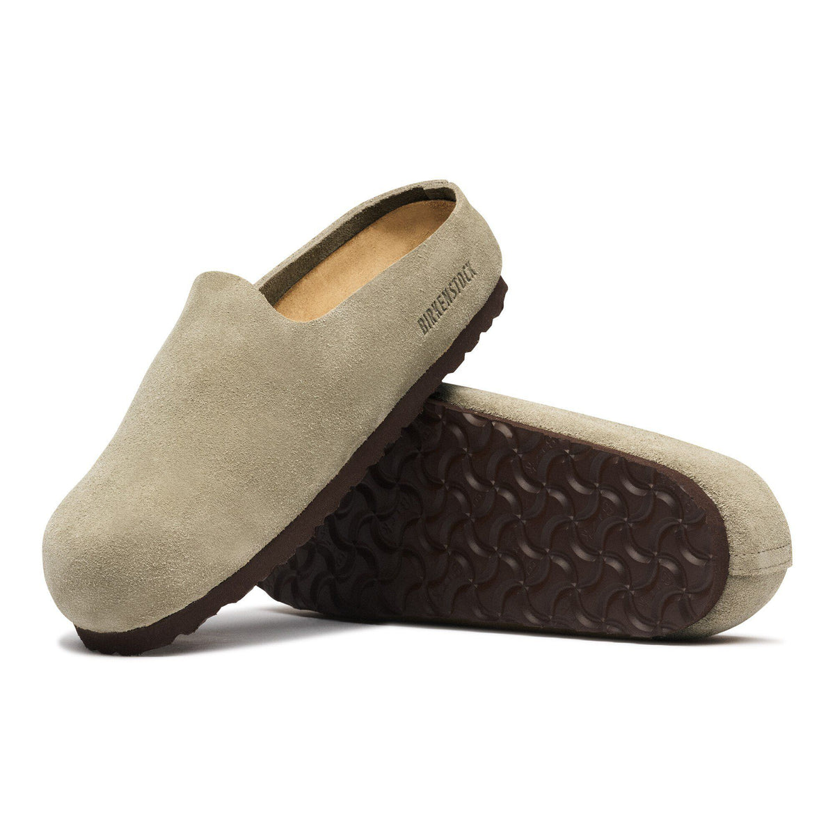 Amsterdam Wrapped Suede Leather in Color Taupe | Birkenstock