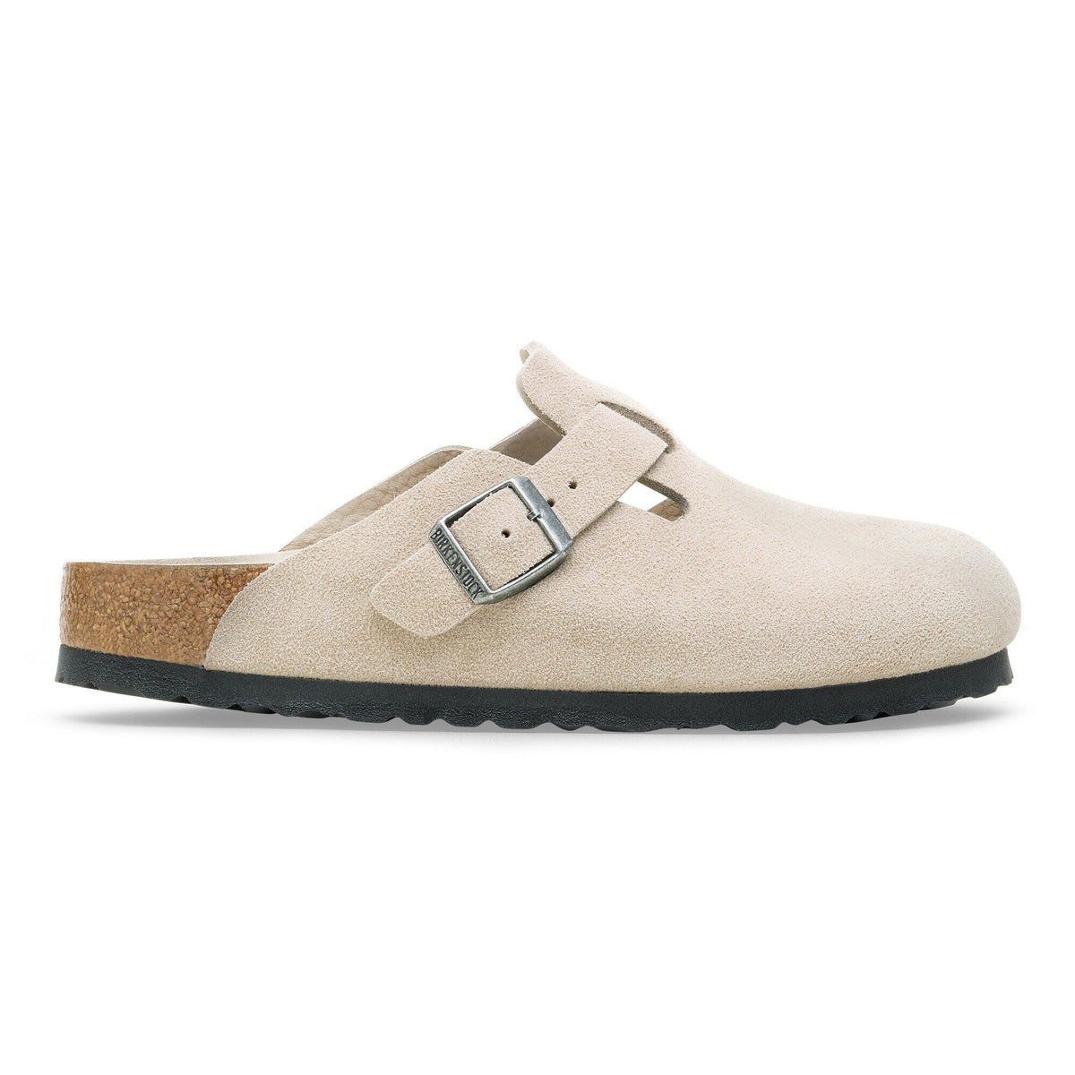 Boston Soft Footbed Suede Leather in Color Oyster Tonal | Birkenstock