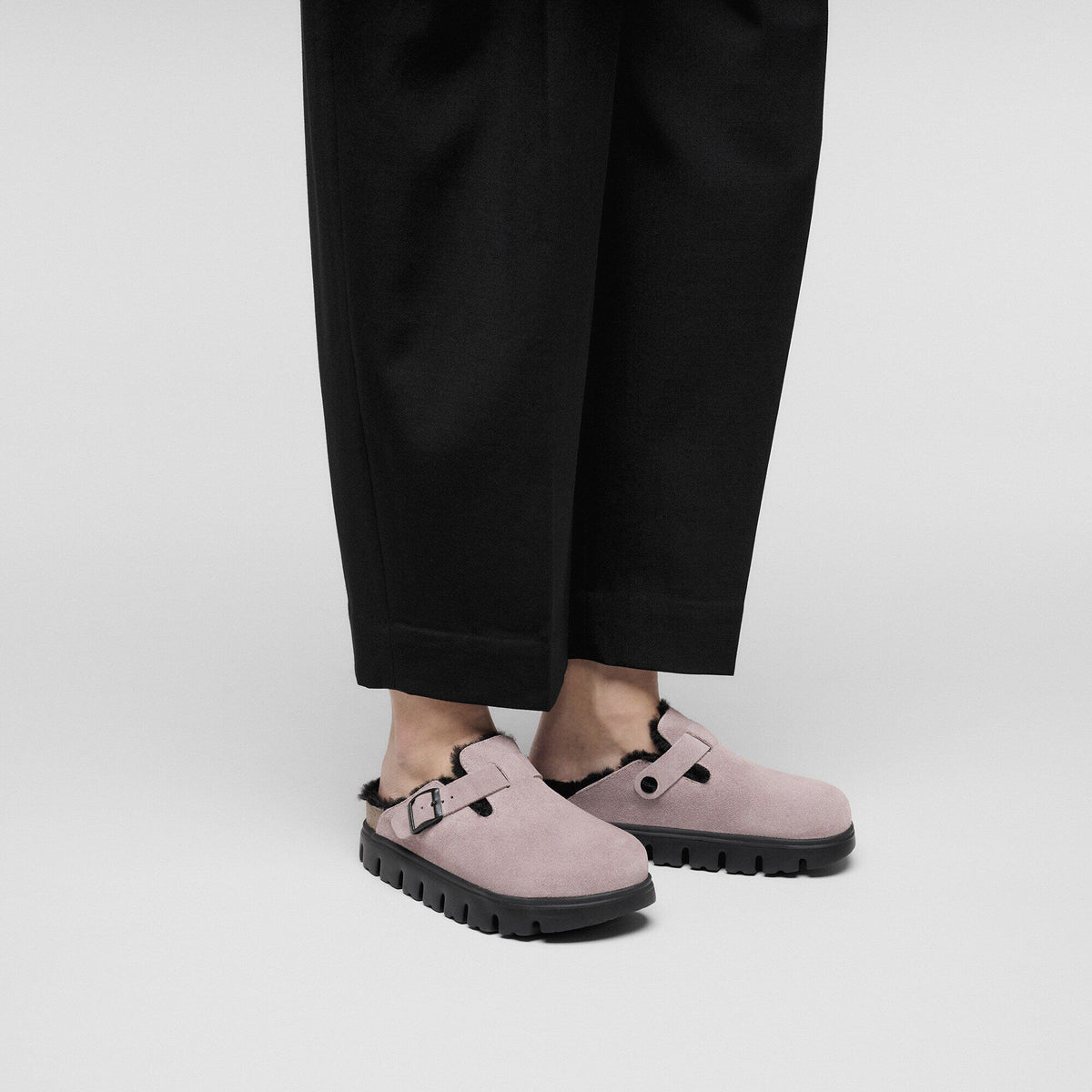 Boston Chunky Shearling Suede Leather in Color Faded Purple | Birkenstock