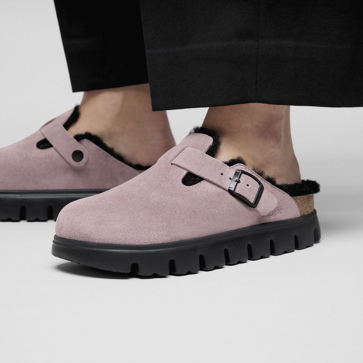 Boston Chunky Shearling Suede Leather in Color Faded Purple | Birkenstock