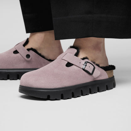 Boston Chunky Shearling Suede Leather in Color Faded Purple | Birkenstock
