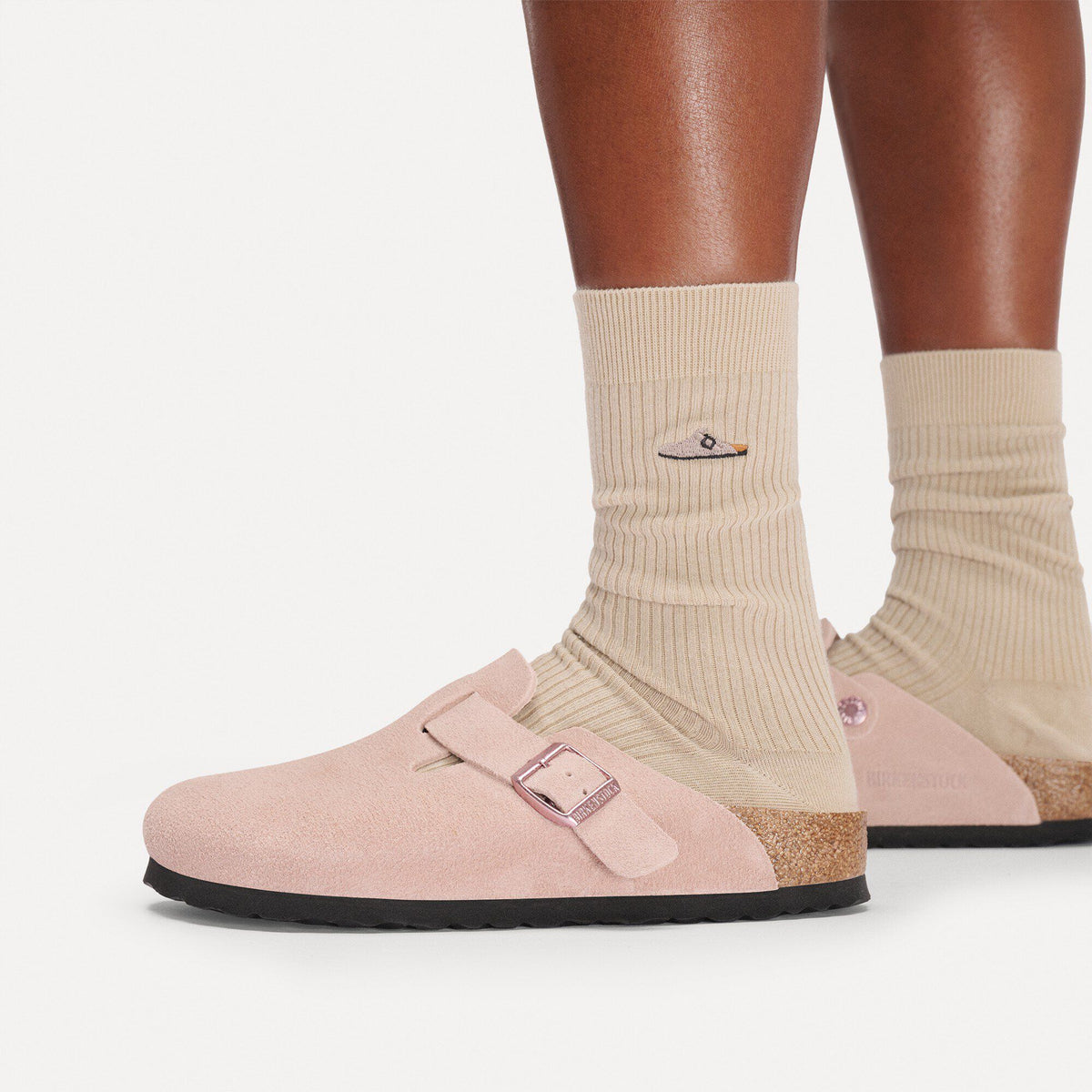 Boston Soft Footbed Suede Leather in Color Light Rose | Birkenstock