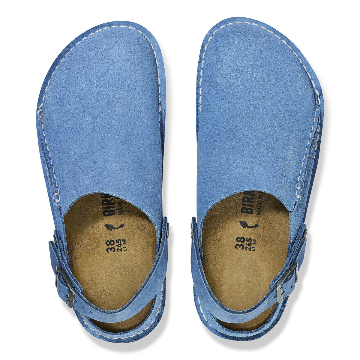 Lutry Premium Suede Suede Leather in Color Elemental Blue | Birkenstock