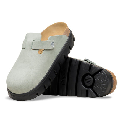 Boston Chunky Suede Leather in Color Pure Sage | Birkenstock