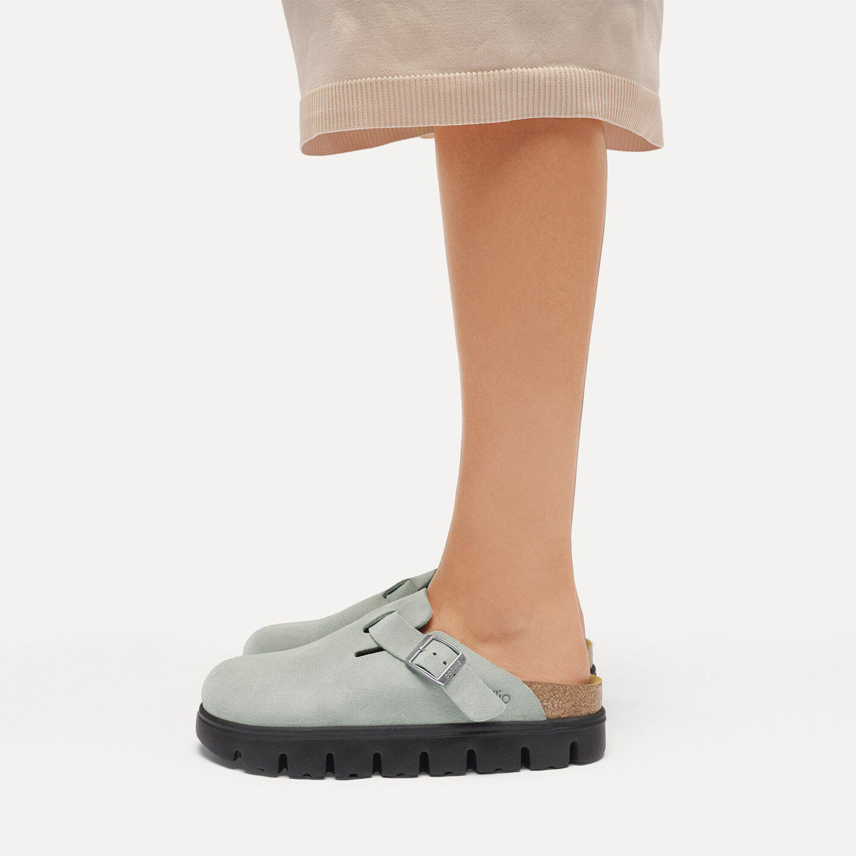 Boston Chunky Suede Leather in Color Pure Sage | Birkenstock