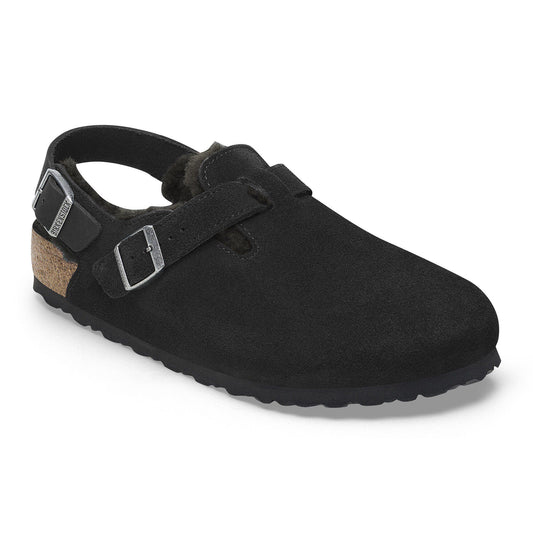 Tokio Shearling Suede Leather in Color Black | Birkenstock