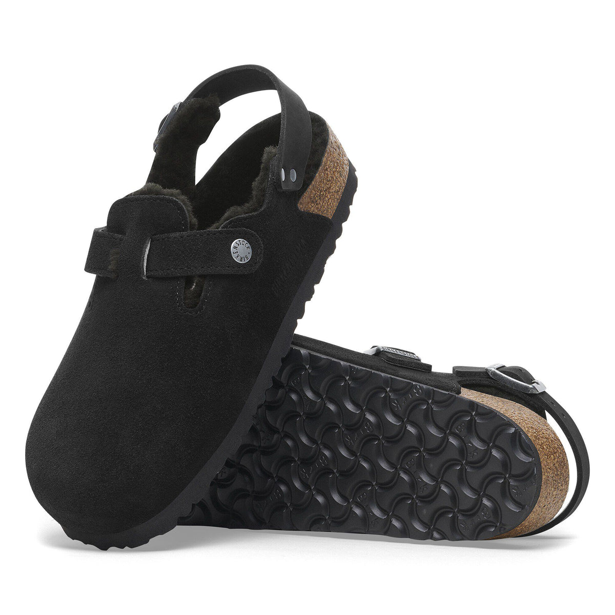 Tokio Shearling Suede Leather in Color Black | Birkenstock