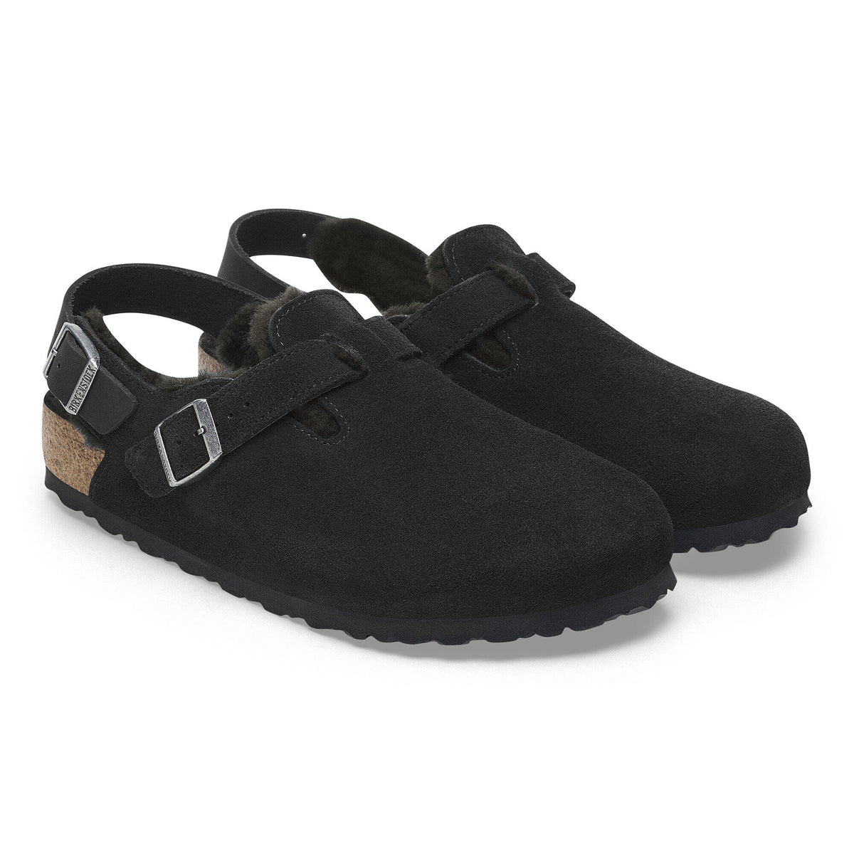 Tokio Shearling Suede Leather in Color Black | Birkenstock