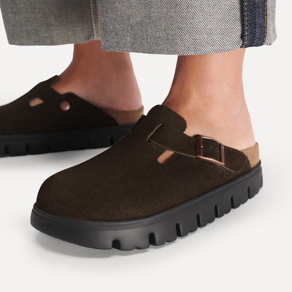 Boston Chunky Suede Leather in Color Mocha | Birkenstock
