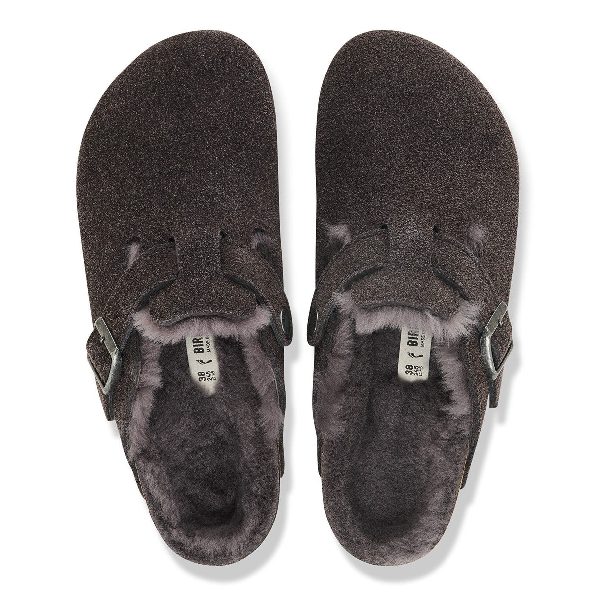 Boston Shearling Suede Leather in Color Velvet Gray | Birkenstock