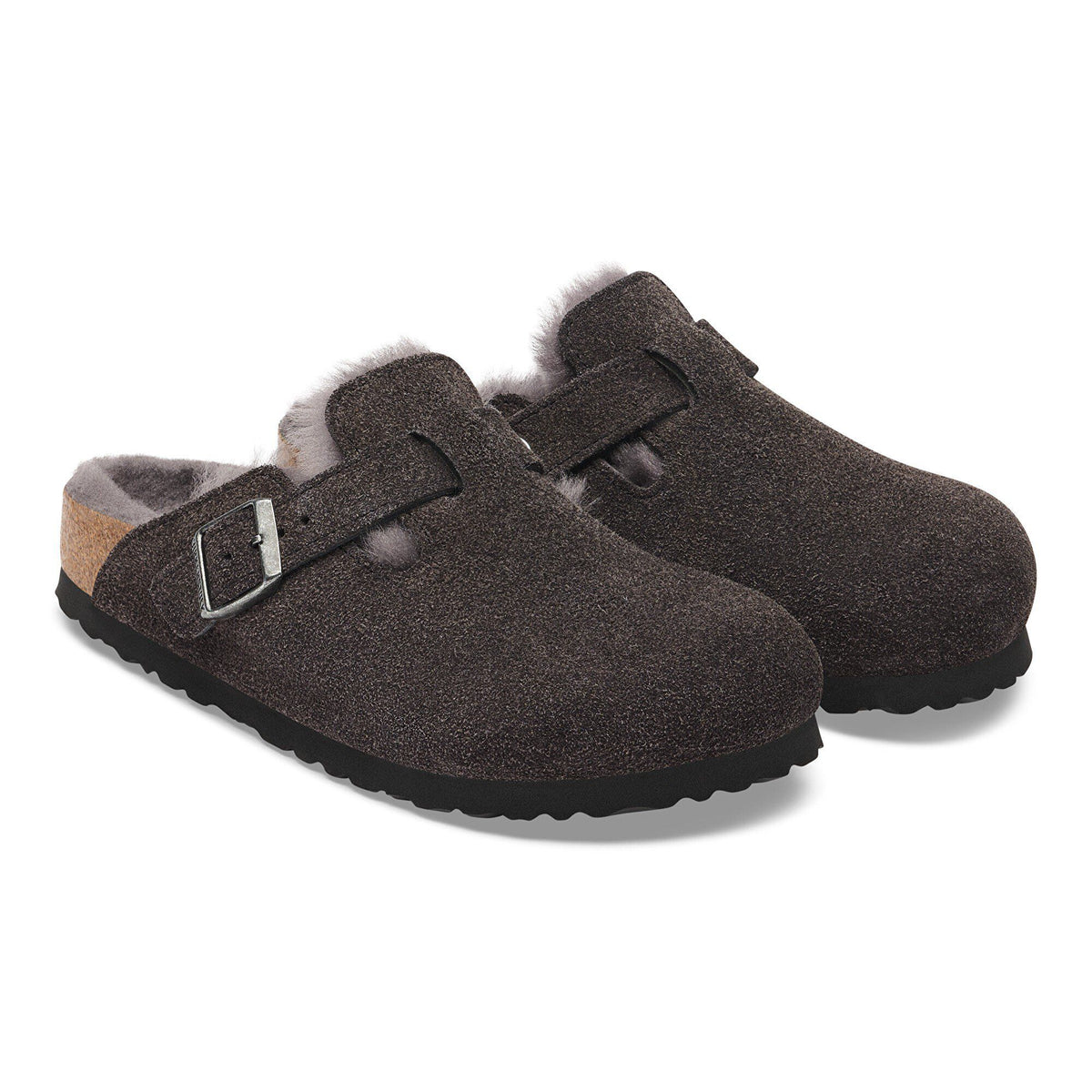 Boston Shearling Suede Leather in Color Velvet Gray | Birkenstock