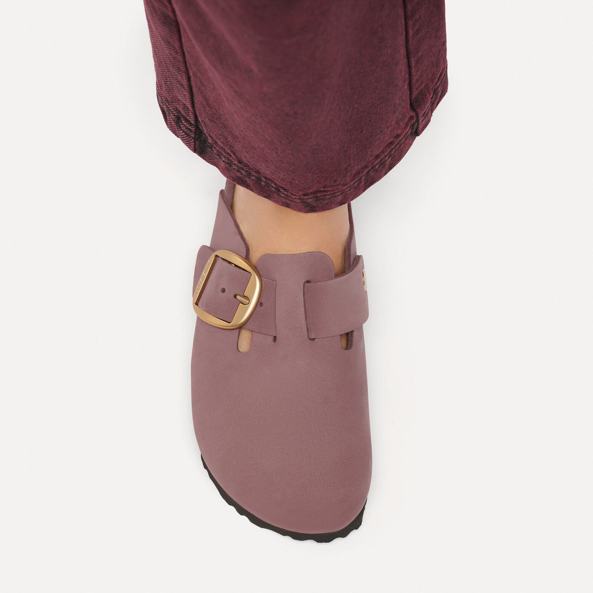 Boston Big Buckle Nubuck Leather in Color Pepper Tonal | Birkenstock