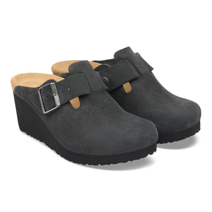 Fanny Suede Leather in Color Charcoal/Black | Birkenstock