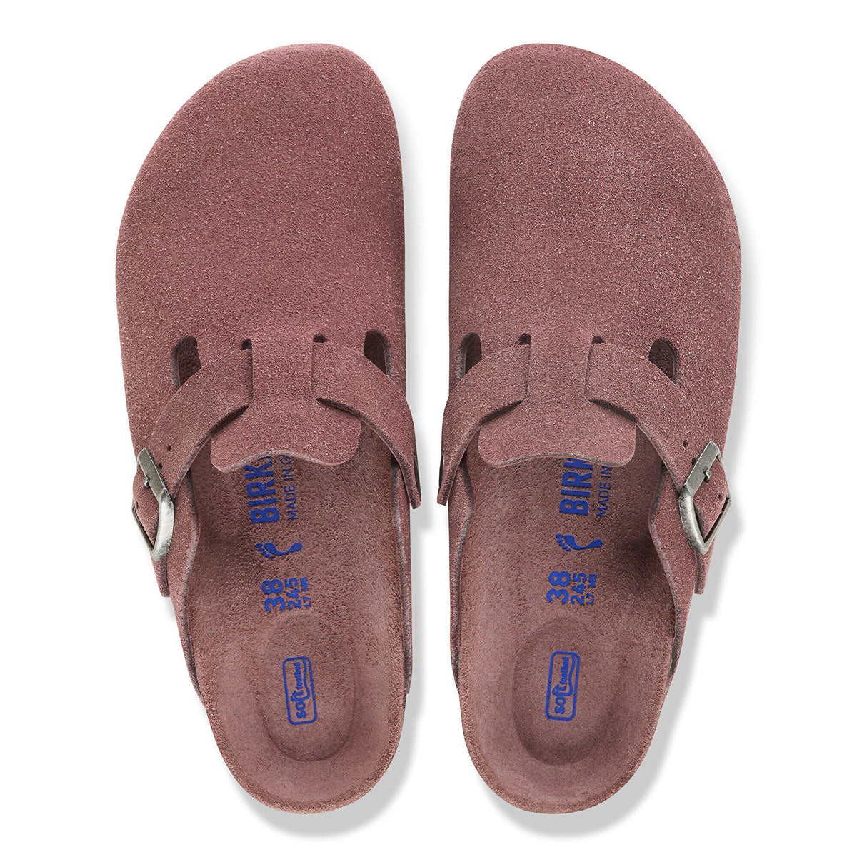 Boston Soft Footbed Suede Leather in Color Pepper | Birkenstock