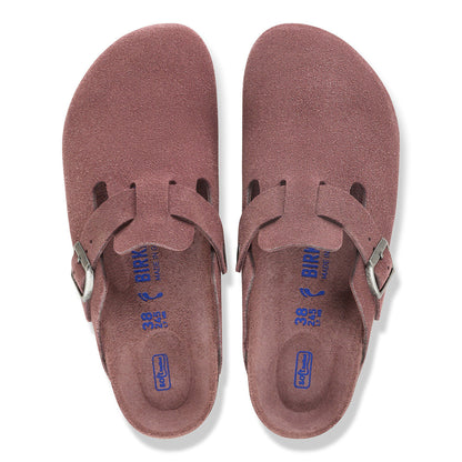 Boston Soft Footbed Suede Leather in Color Pepper | Birkenstock