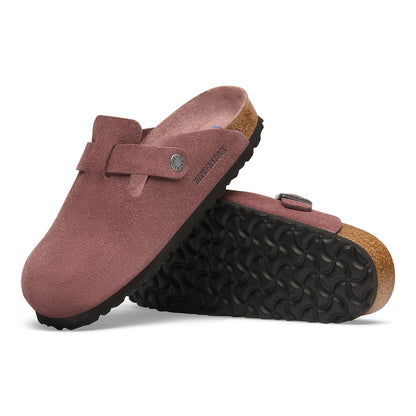 Boston Soft Footbed Suede Leather in Color Pepper | Birkenstock