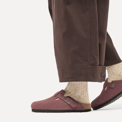 Boston Soft Footbed Suede Leather in Color Pepper | Birkenstock