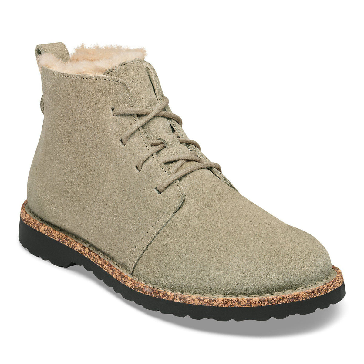 Uppsala Mid Shearling Suede Leather in Color Taupe | Birkenstock