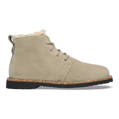 Uppsala Mid Shearling Suede Leather in Color Taupe | Birkenstock