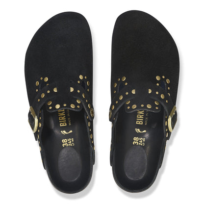 Boston Rivets Suede Leather in Color Black | Birkenstock