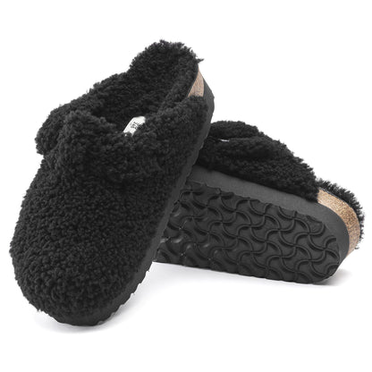 Boston Big Buckle Flex Platform Shearling in Color Teddy Black | Birkenstock