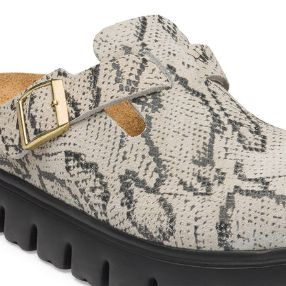 Boston Chunky Suede Leather in Color Snake Oyster | Birkenstock