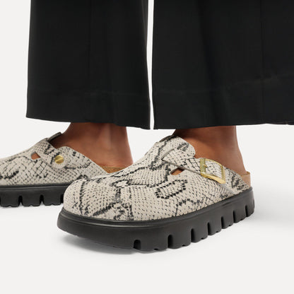 Boston Chunky Suede Leather in Color Snake Oyster | Birkenstock
