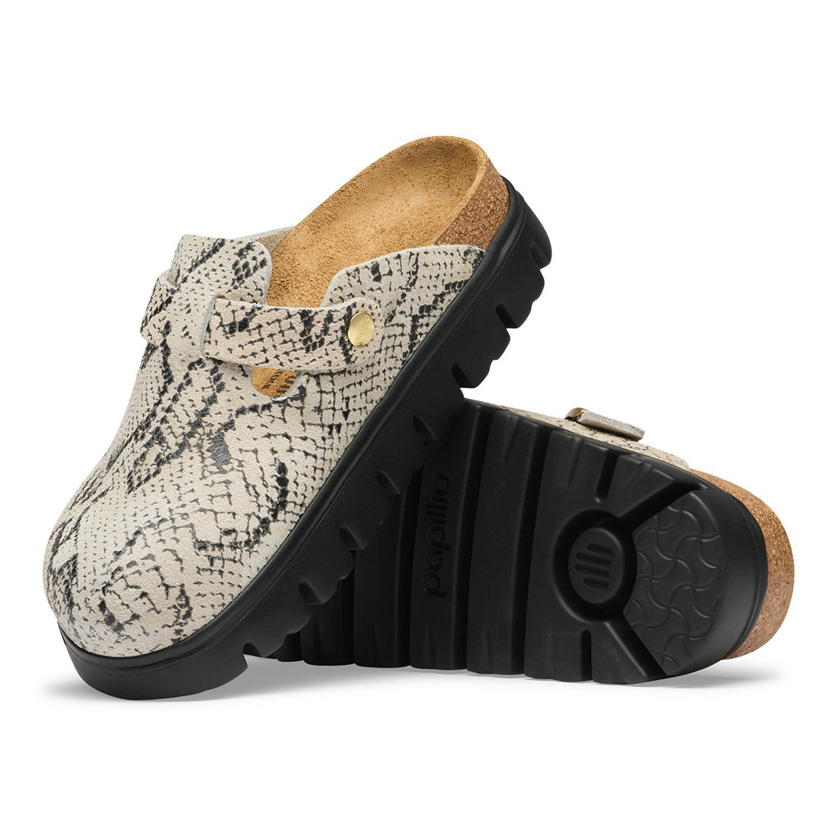 Boston Chunky Suede Leather in Color Snake Oyster | Birkenstock