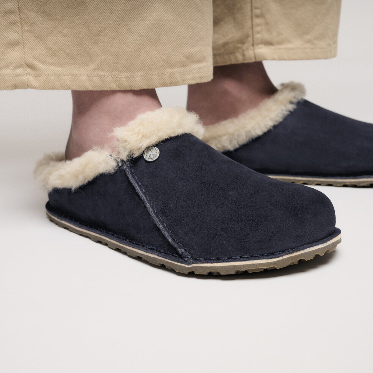 Zermatt Premium Shearling Suede Leather in Color Midnight Blue | Birkenstock