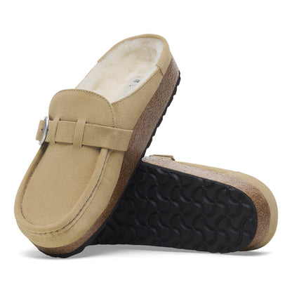 Buckley Shearling Suede Leather in Color Taupe | Birkenstock