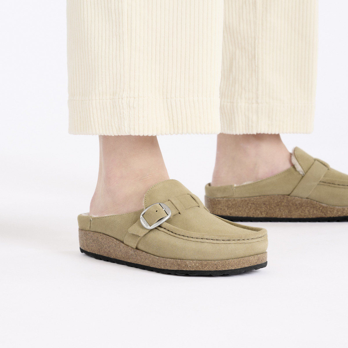 Buckley Shearling Suede Leather in Color Taupe | Birkenstock