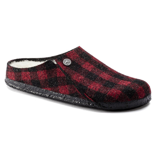 Zermatt Shearling Felt in Color Plaid Red | Birkenstock