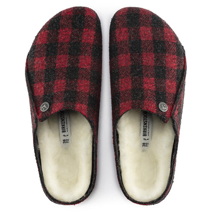 Zermatt Shearling Felt in Color Plaid Red | Birkenstock