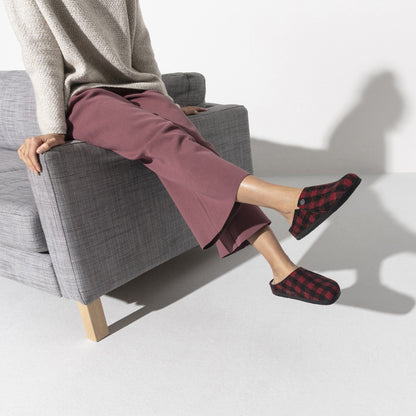 Zermatt Shearling Felt in Color Plaid Red | Birkenstock