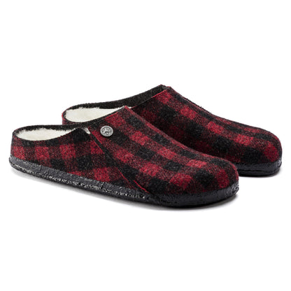 Zermatt Shearling Felt in Color Plaid Red | Birkenstock