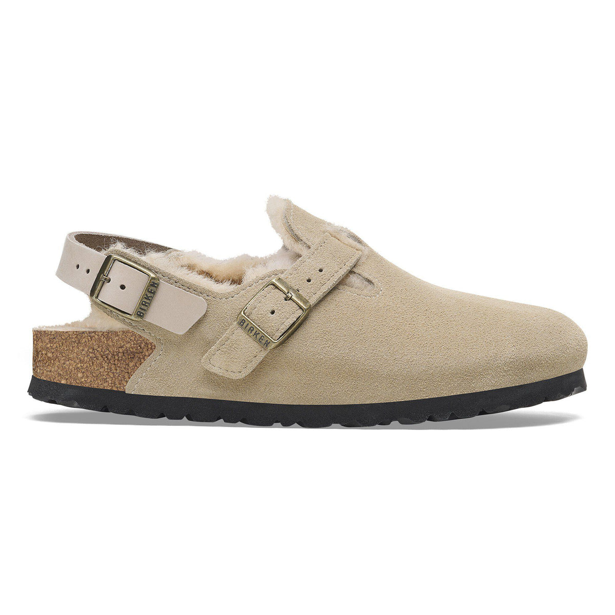 Tokio Shearling Suede Leather in Color Taupe | Birkenstock
