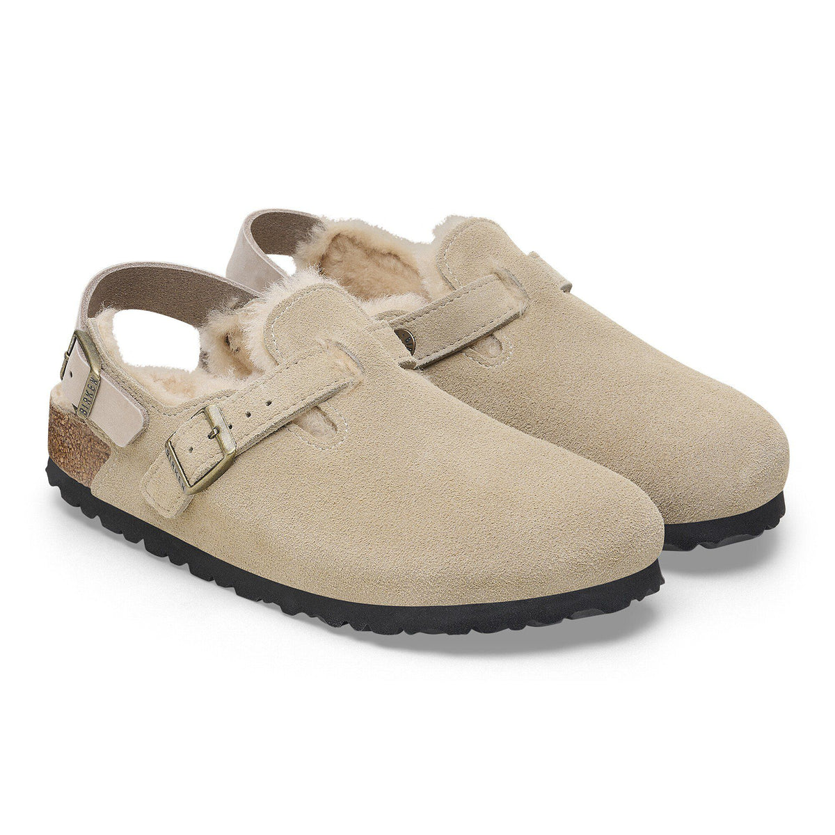 Tokio Shearling Suede Leather in Color Taupe | Birkenstock
